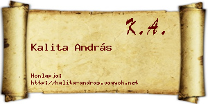 Kalita András névjegykártya